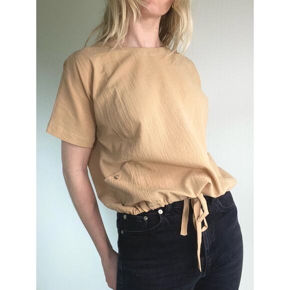 MADEWELL Beige Gauze Cotton Top US XS - Picture 5 of 14